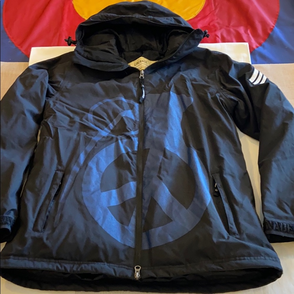 Men’s GRENADE S/M Snowboarding Ski Jacket Black
